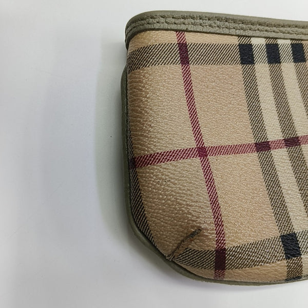 Coated Canvas Clutch Beige