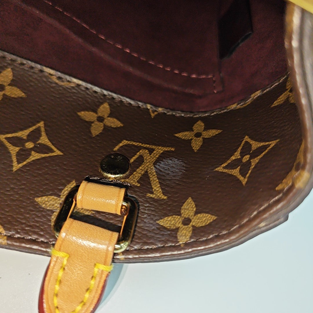 MONTAIGNE MM Monogram Coated Canvas Brown