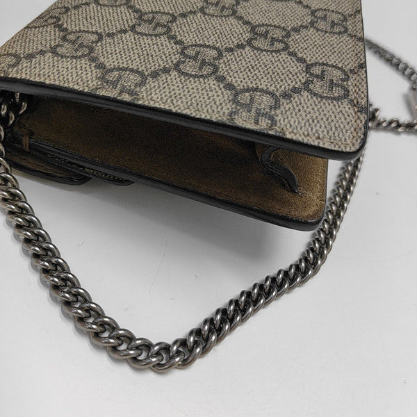 Dionysus Super Mini Monogram Coated Canvas Beige