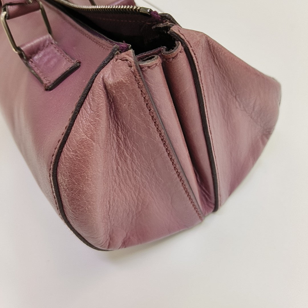 Lambskin Top Handle Bag Purple