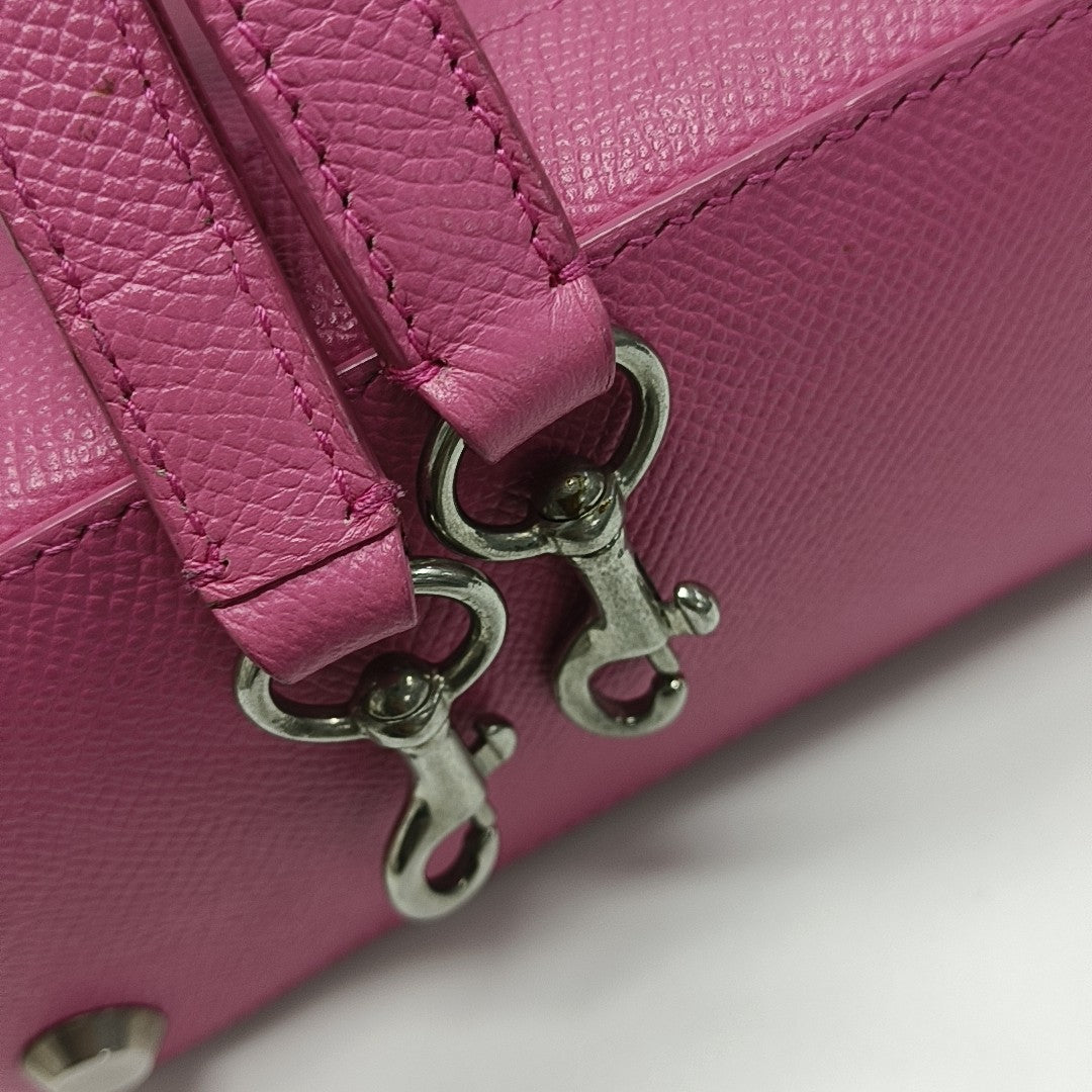 Top Handle Calfskin Red