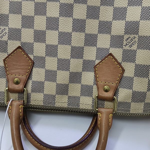SPEEDY 30 Damier Azur Coated Canvas White