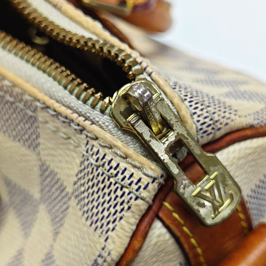 SPEEDY 25 Damier Azur Coated Canvas White