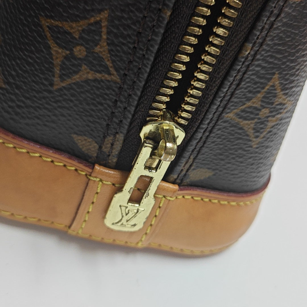 ALMA BB Monogram Coated Canvas Brown