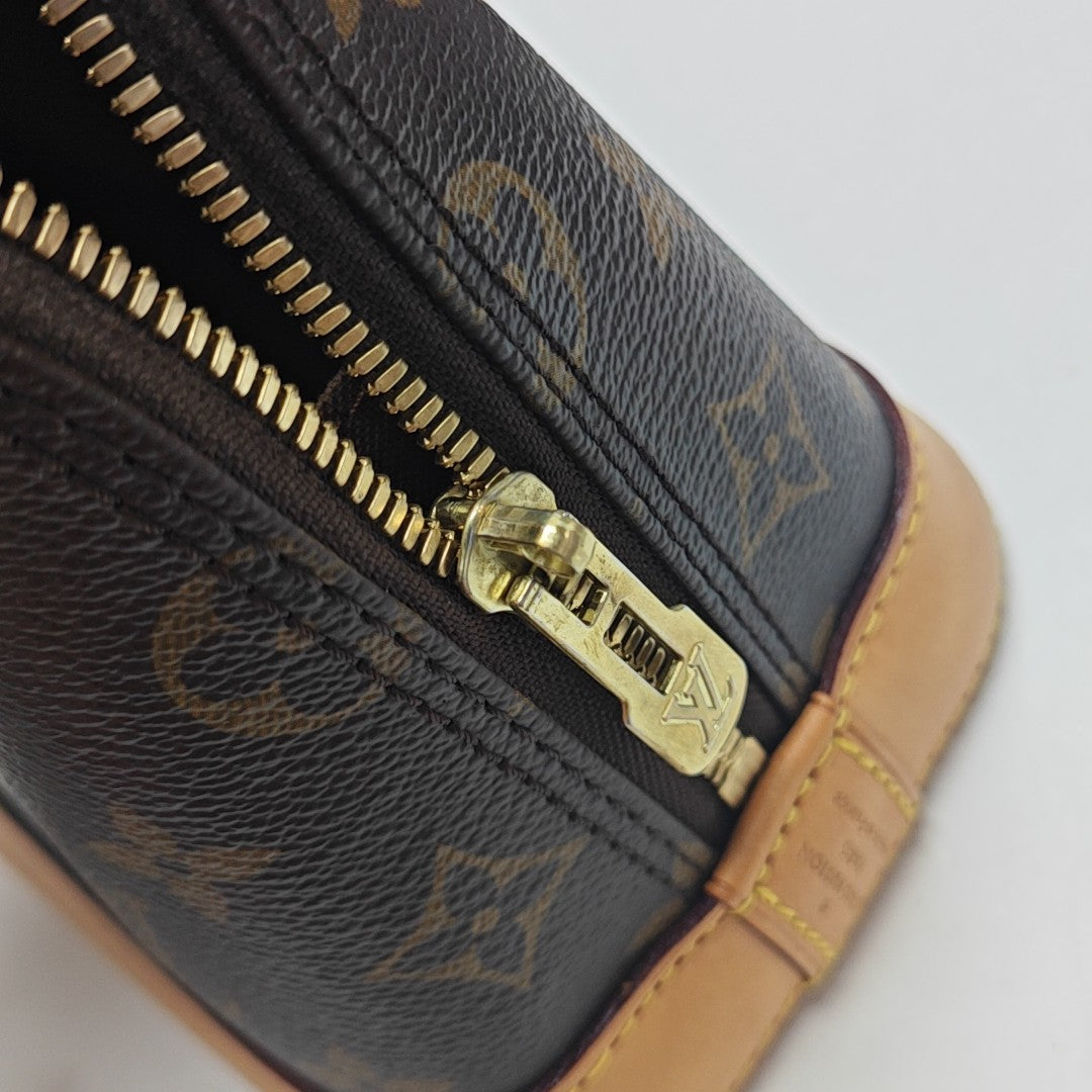 ALMA BB Monogram Coated Canvas Brown