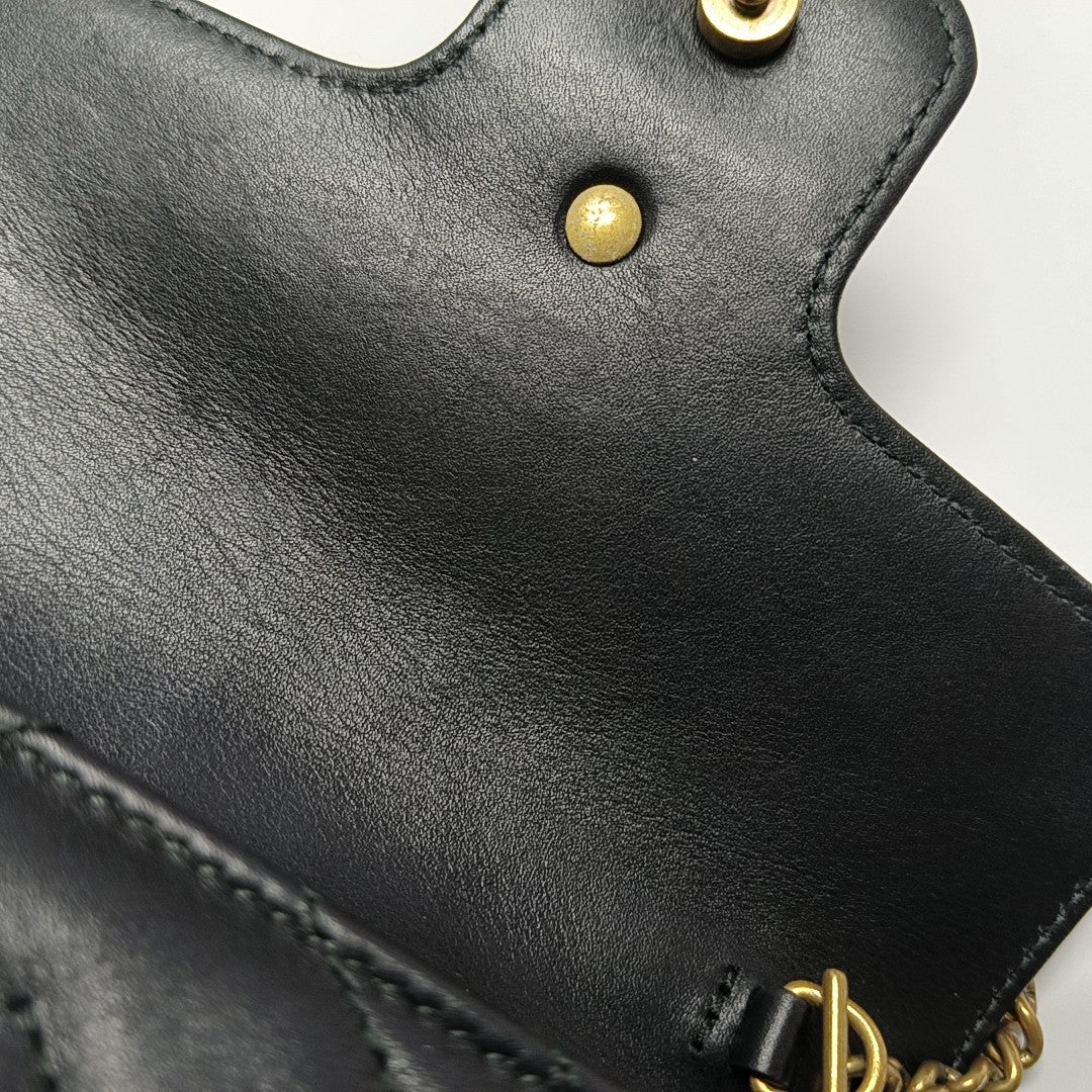 GG Marmont Mini Quilted Calfskin Black