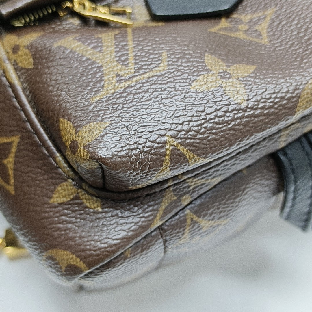 PALM SPRINGS Mini Monogram Coated Canvas Brown