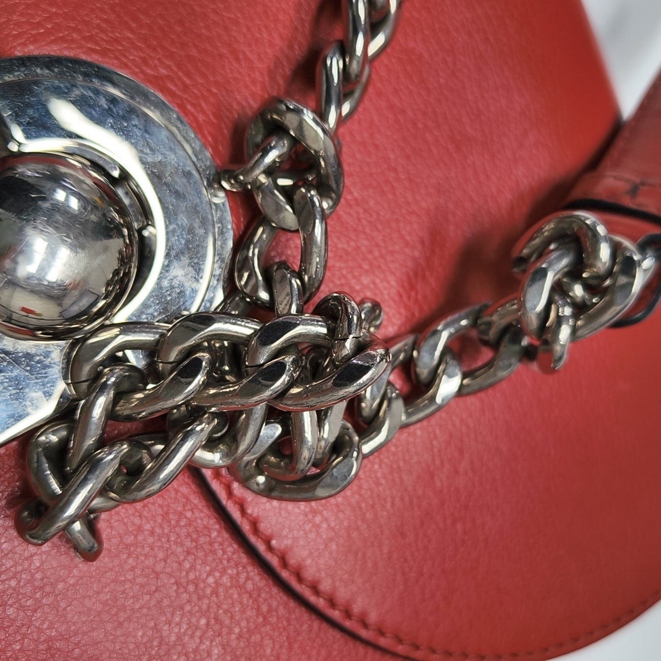 Calfskin Shoulder Bag Red