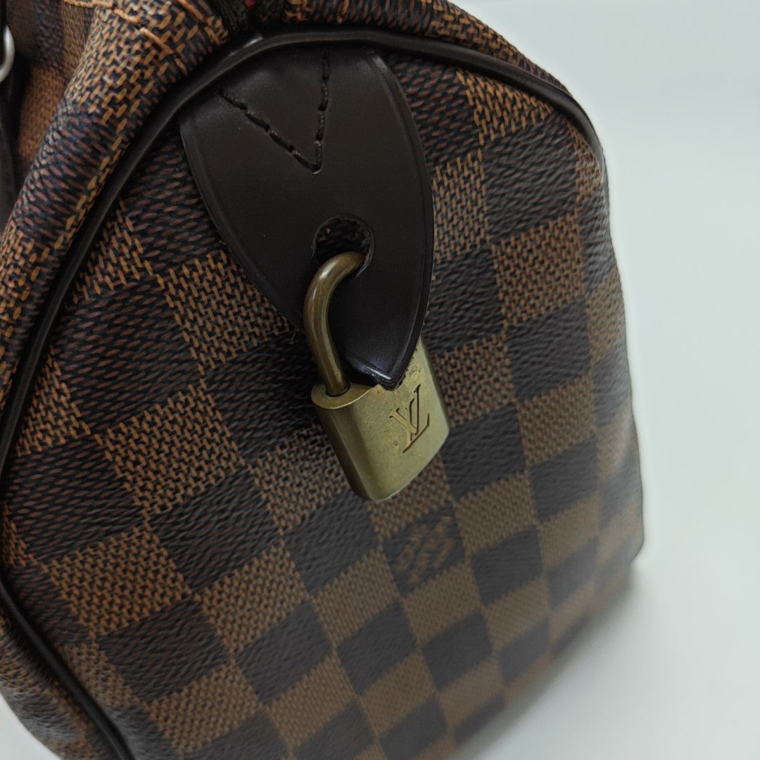 SPEEDY 25 Damier Ebene Coated Canvas Brown
