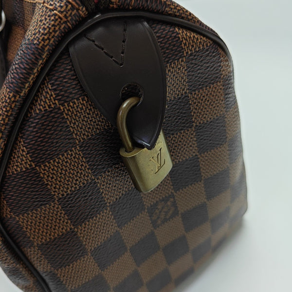 SPEEDY 25 Damier Ebene Coated Canvas Brown