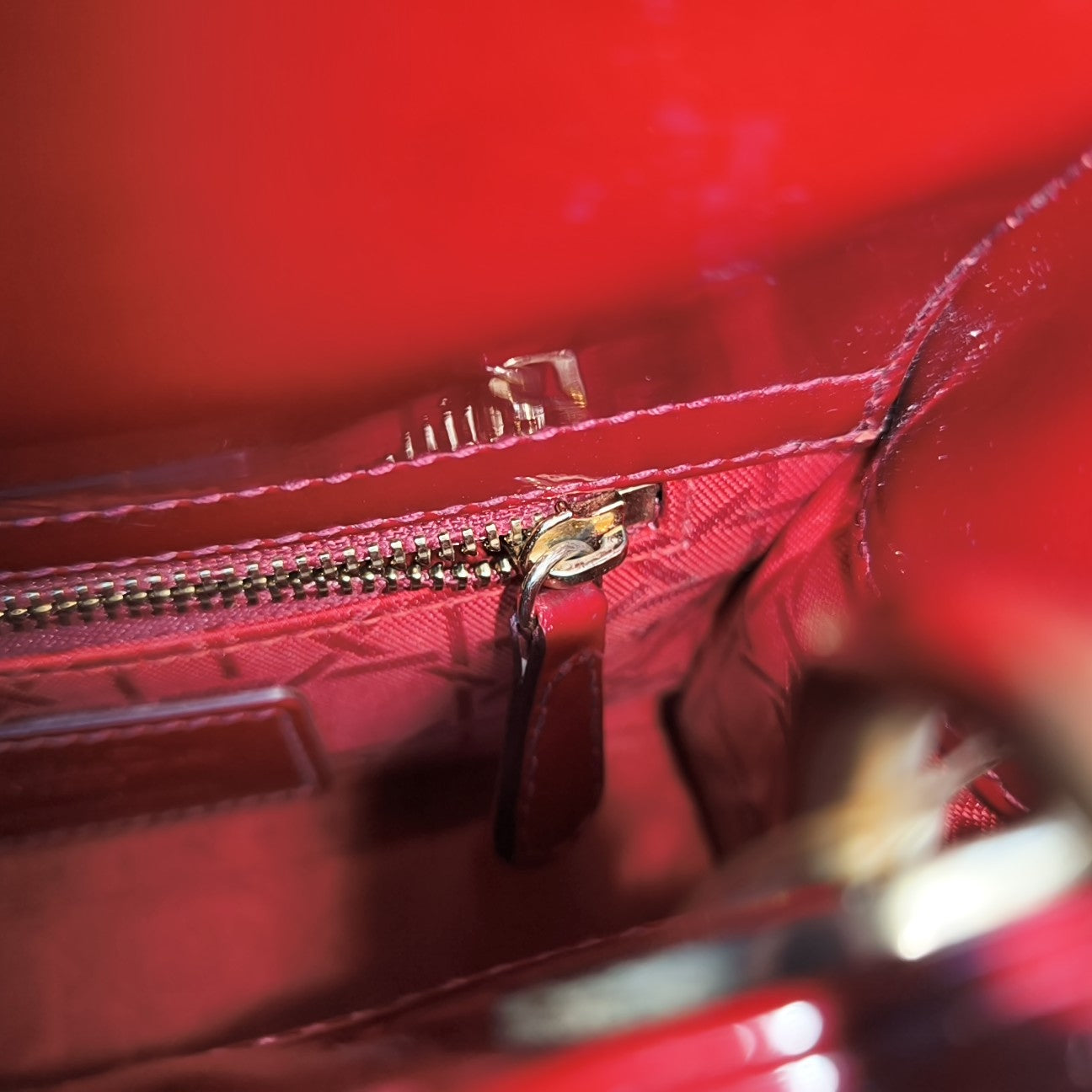 Lady Dior Mini Cannage Patent Calfskin Red