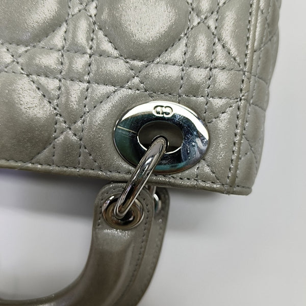 Lady Dior Mini Cannage Lambskin Gray