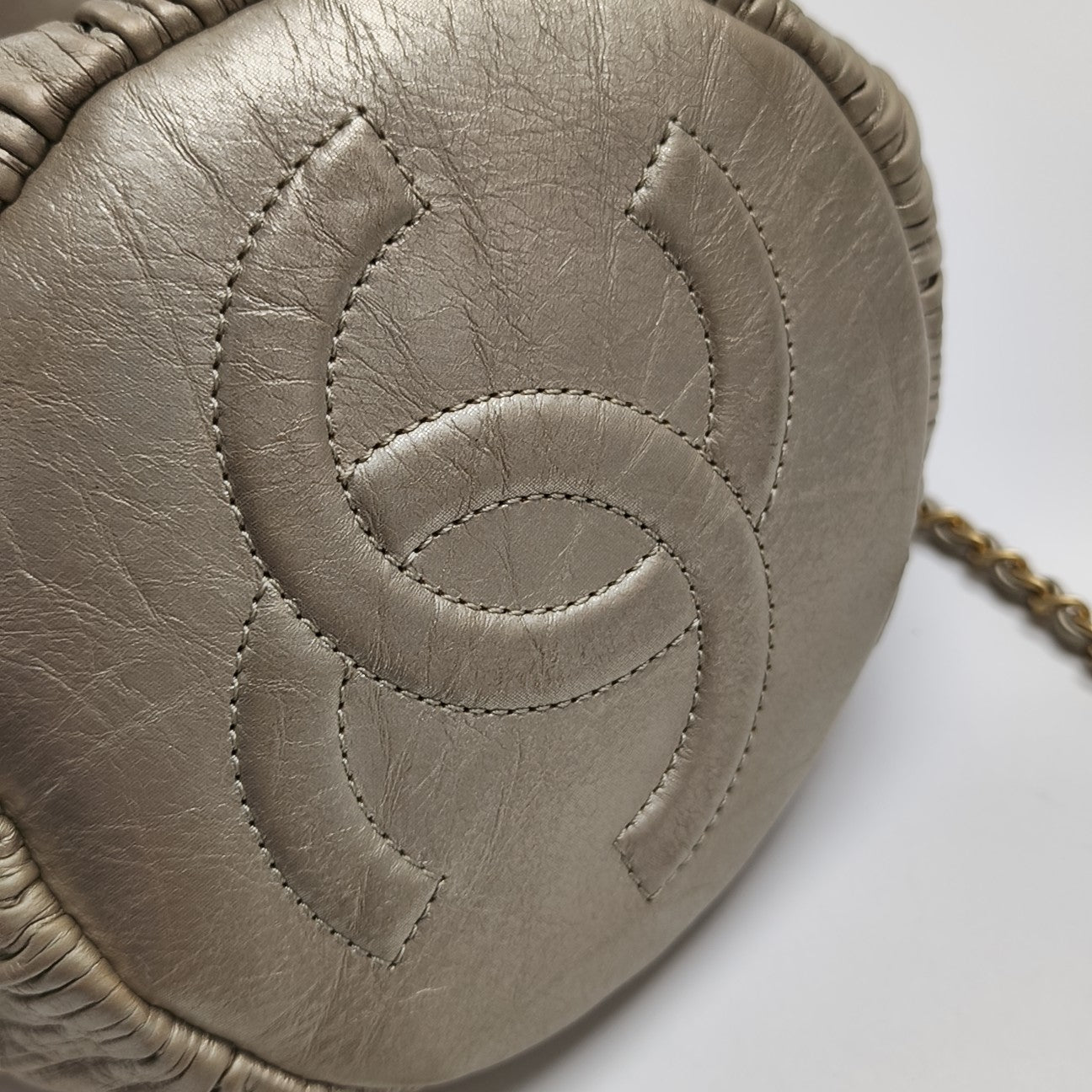 Calfskin Bucket Bag Beige