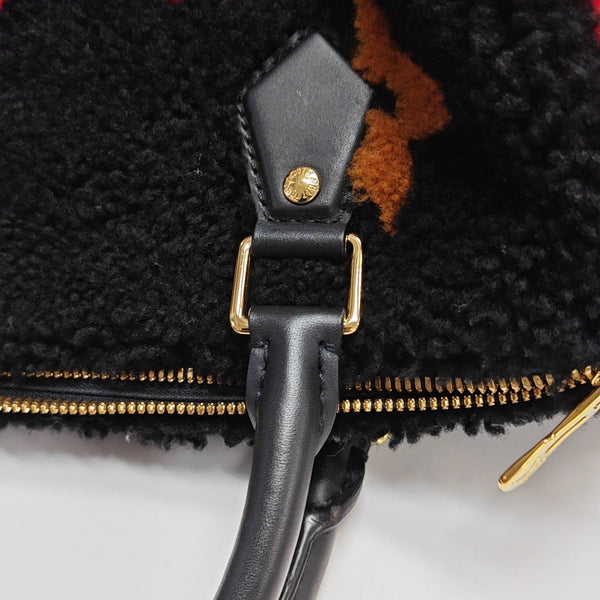 SPEEDY 25 Monogram Wool Black