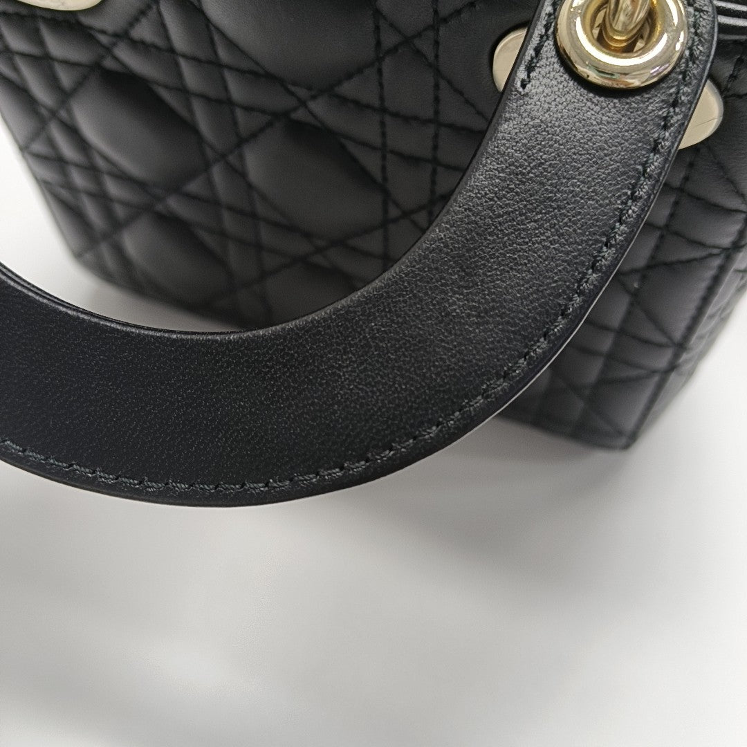 Lady Dior Mini Cannage Lambskin Black