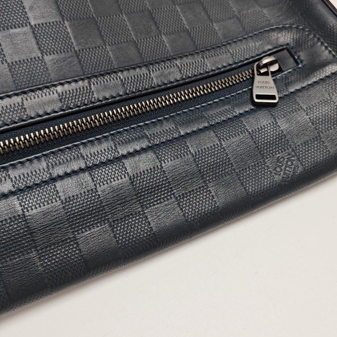 DISTRICT Damier Calfskin Blue