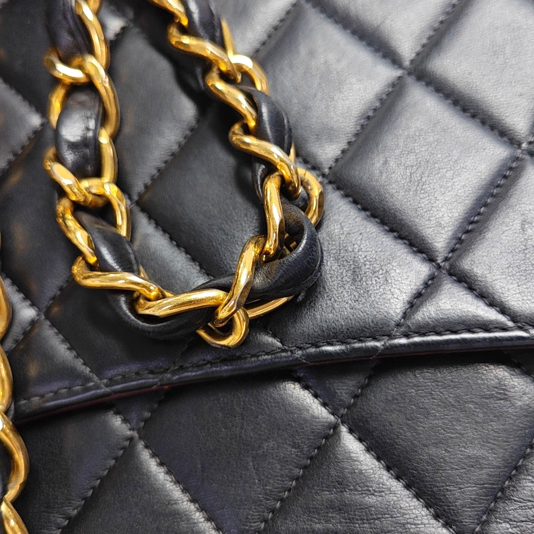 Large Quilted Lambskin Black