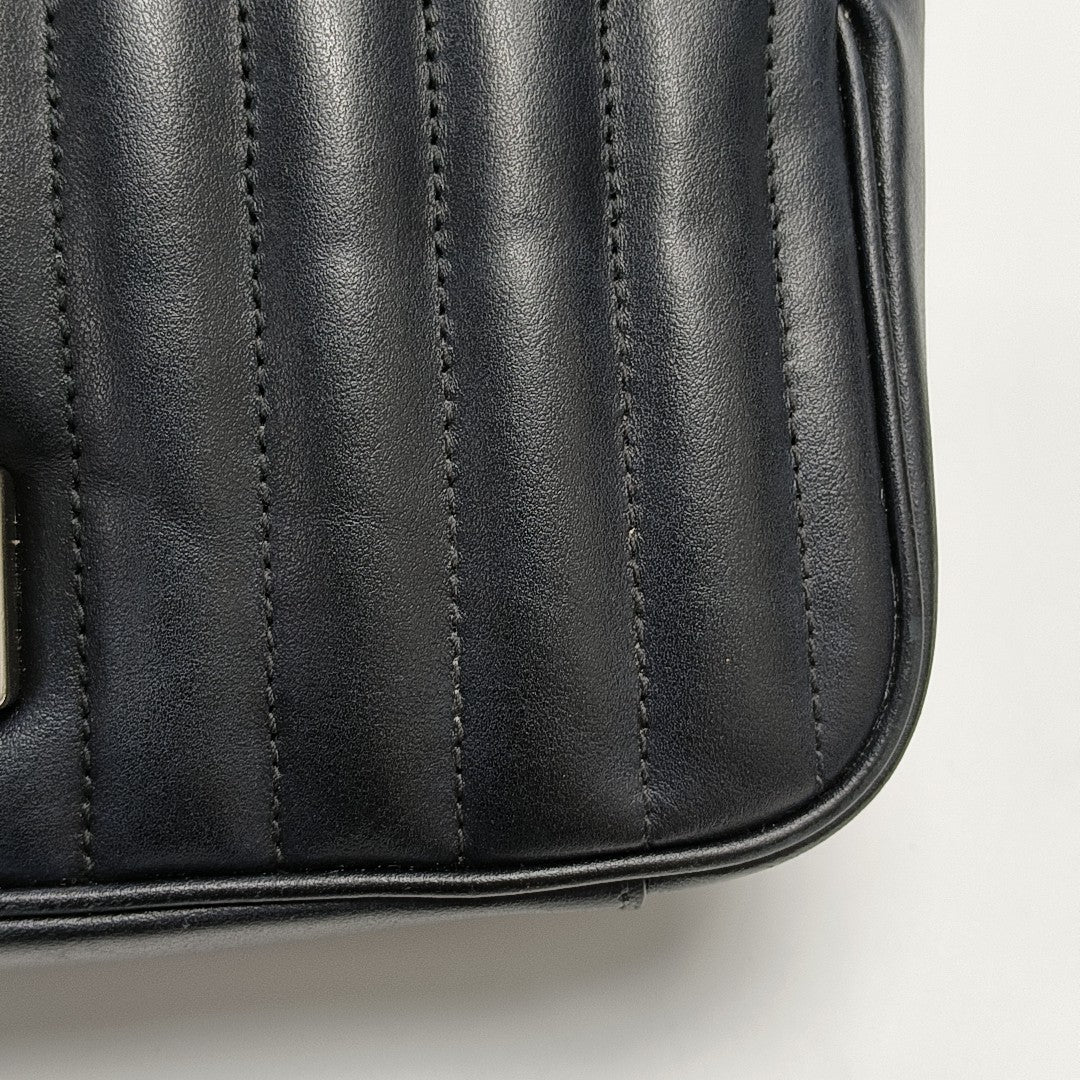 GG Marmont Small Quilted Calfskin Black