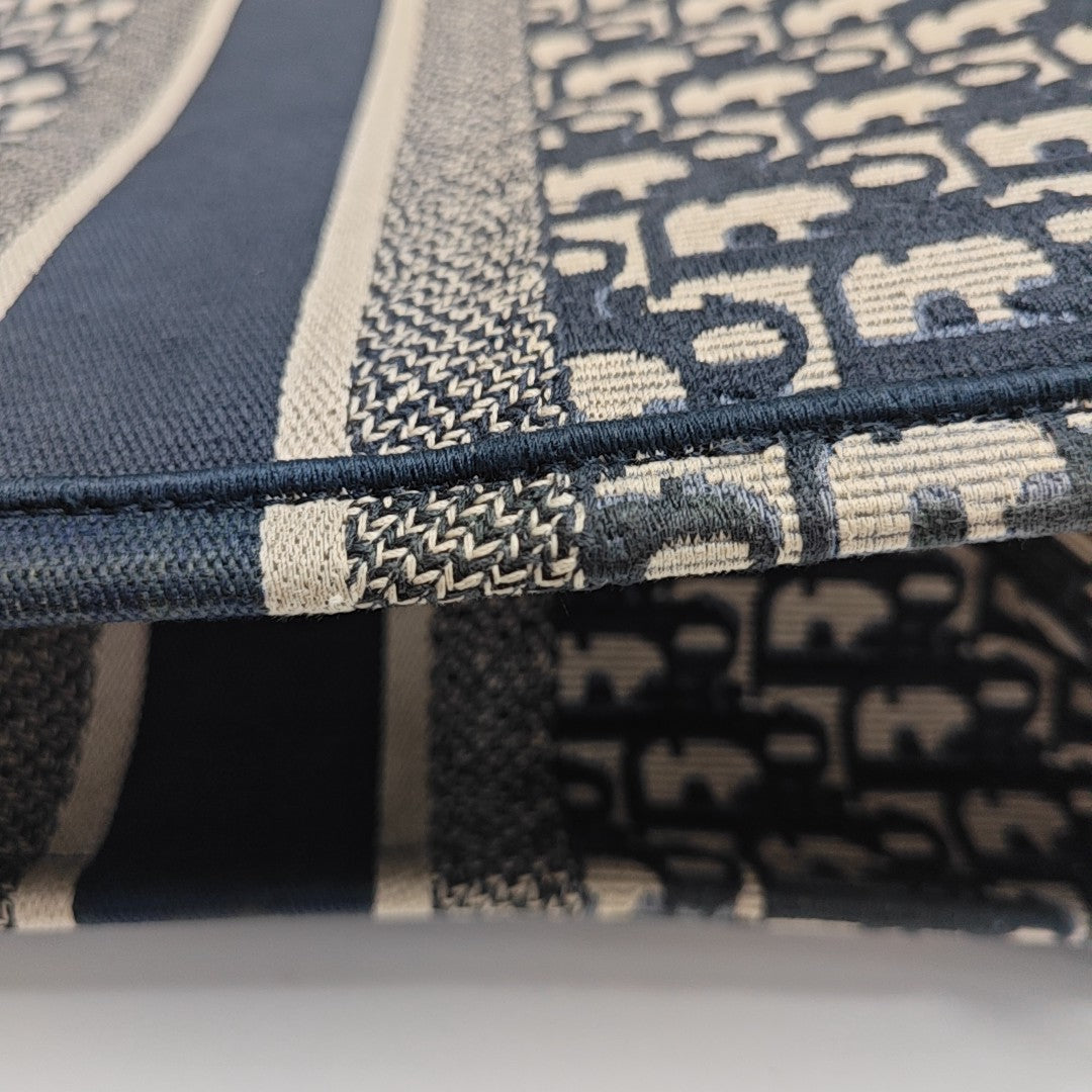 Book Tote Large Oblique Canvas Blue