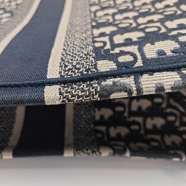 Book Tote Large Oblique Canvas Blue