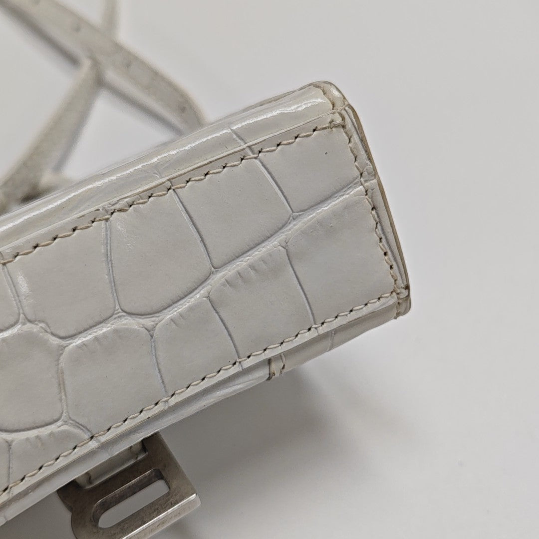 Hourglass Mini Calfskin White