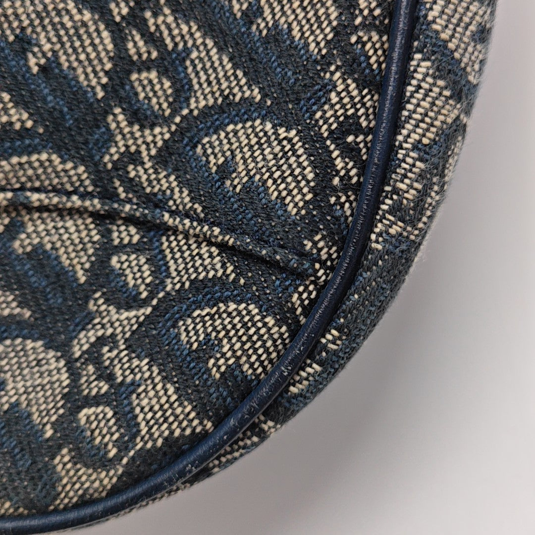 Saddle Mini Oblique Canvas Blue