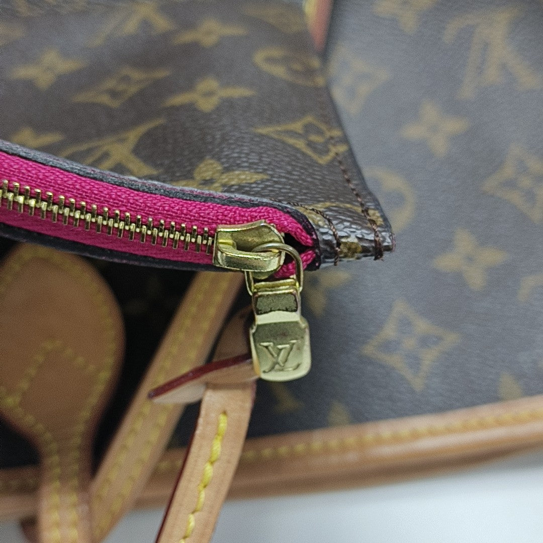 NEVERFULL MM Monogram Coated Canvas Brown