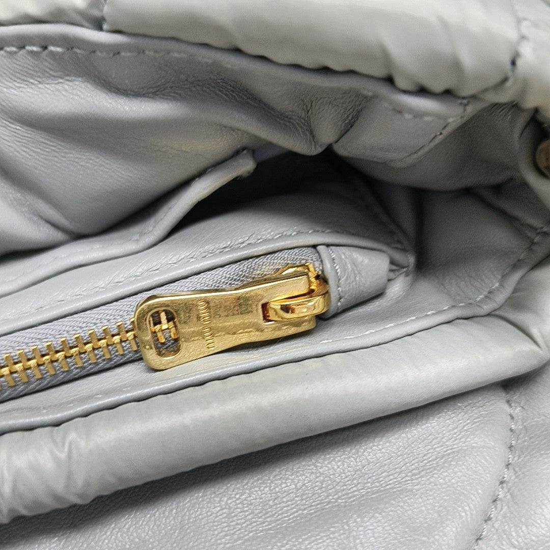 Quilted Nylon Crossbody Bag Gray
