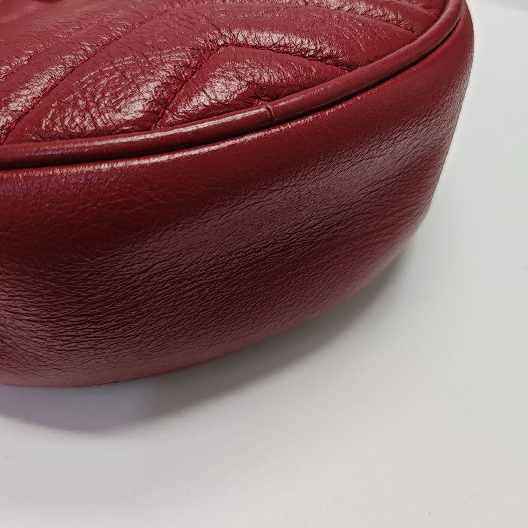 GG Marmont Mini Quilted Calfskin Red