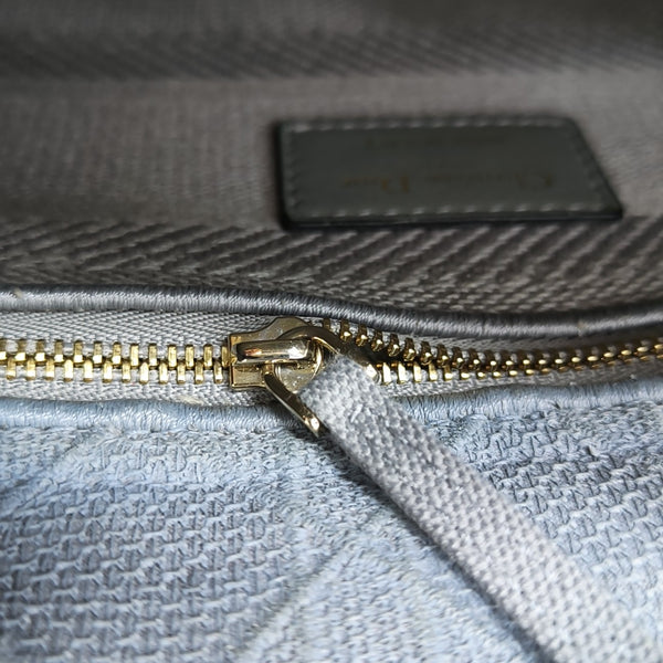 Lady D-Lite Medium Cannage Canvas Gray