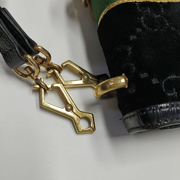Sylvie Small Monogram Velvet Black