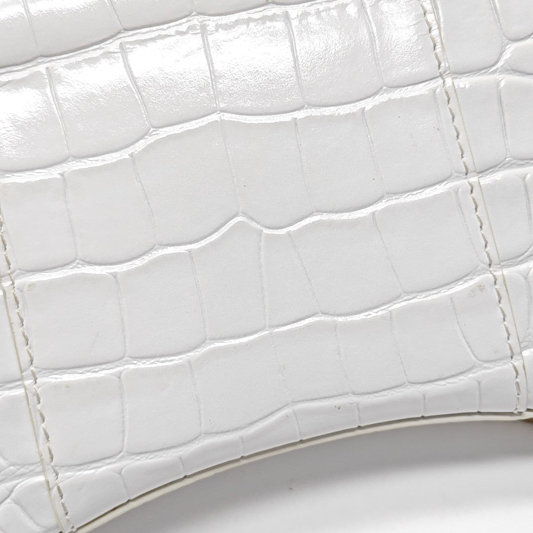 Hourglass Wallet On Chain Mini Calfskin White