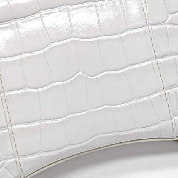 Hourglass Wallet On Chain Mini Calfskin White
