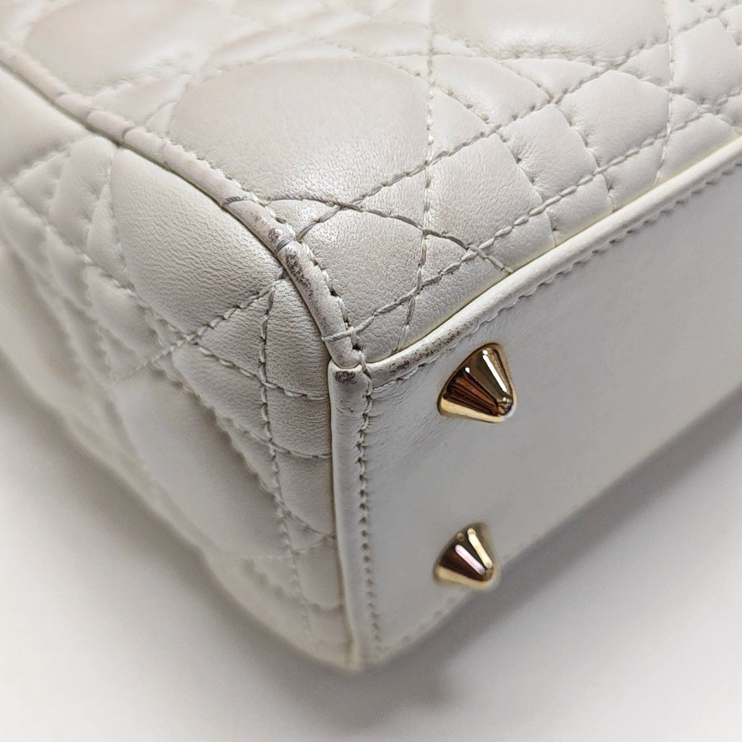 Lady Dior Cannage Lambskin White