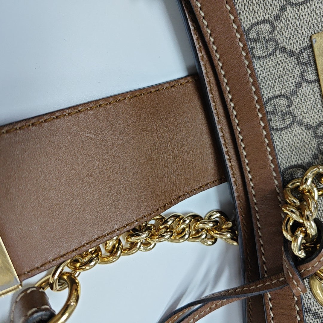 Padlock Small Monogram Coated Canvas Beige