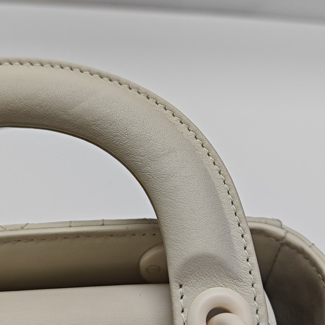 Lady Dior Mini Cannage Lambskin White