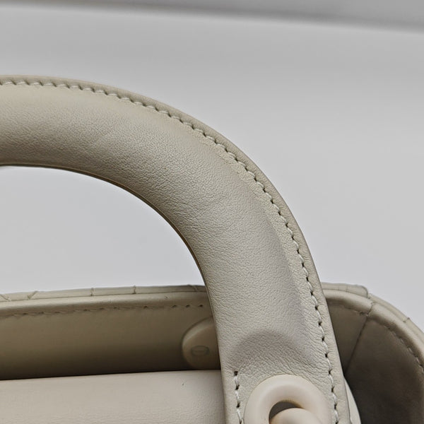 Lady Dior Mini Cannage Lambskin White