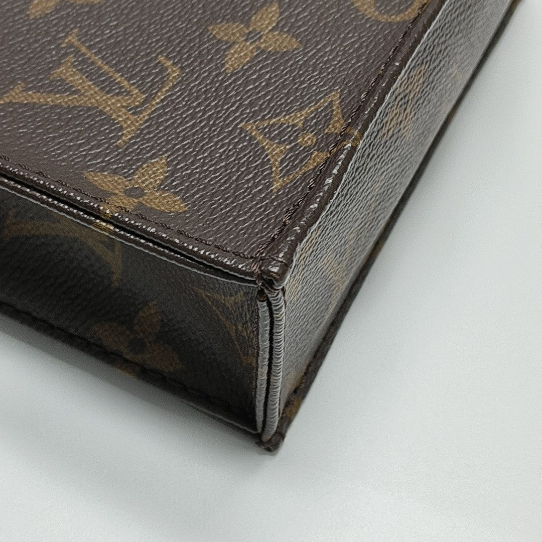 SAC PLAT Mini Monogram Coated Canvas Brown
