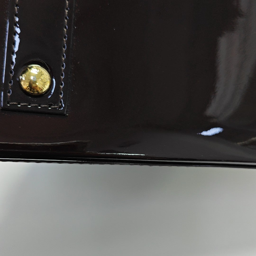 ALMA BB Monogram Patent Leather Brown
