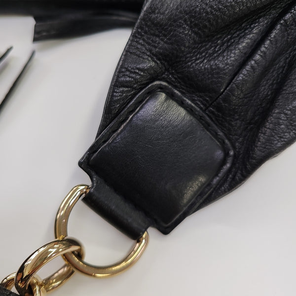 Calfskin Top Handle Bag Black
