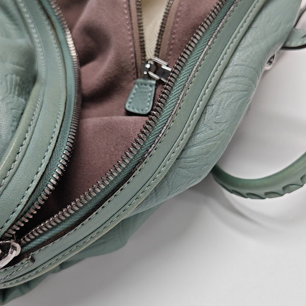 Lambskin Top Handle Bag Blue