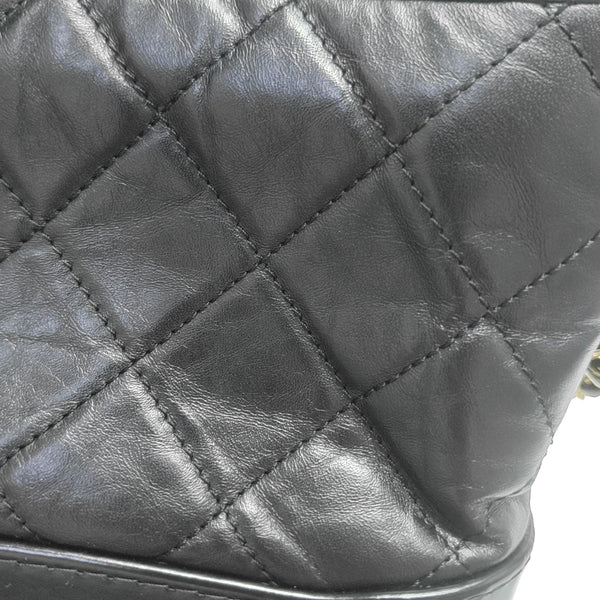 GABRIELLE Small Quilted Vintage Calf Black