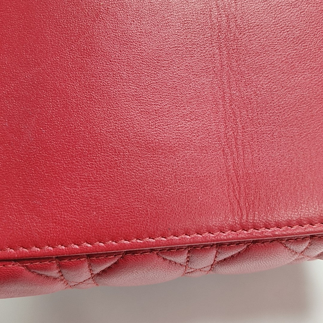 Lady Dior Medium Cannage Lambskin Red
