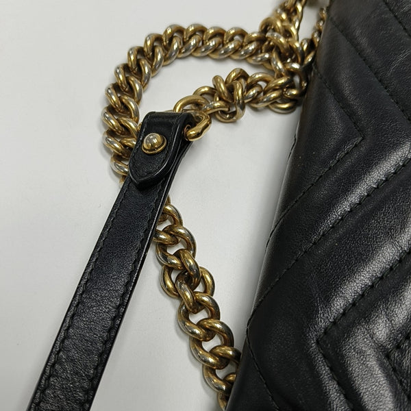 GG Marmont Medium Quilted Calfskin Black