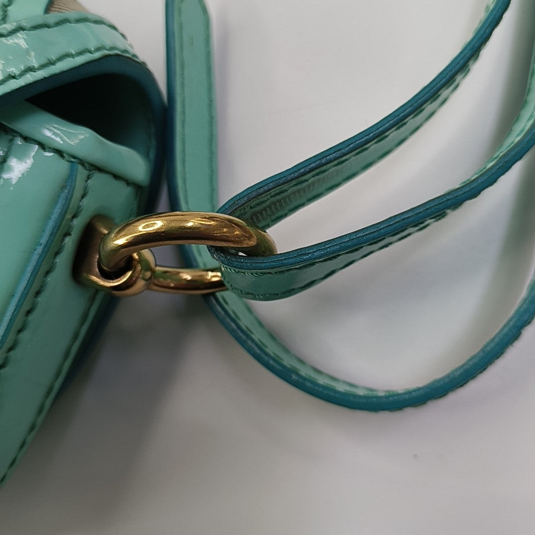 Henley Quilted Calfskin Blue