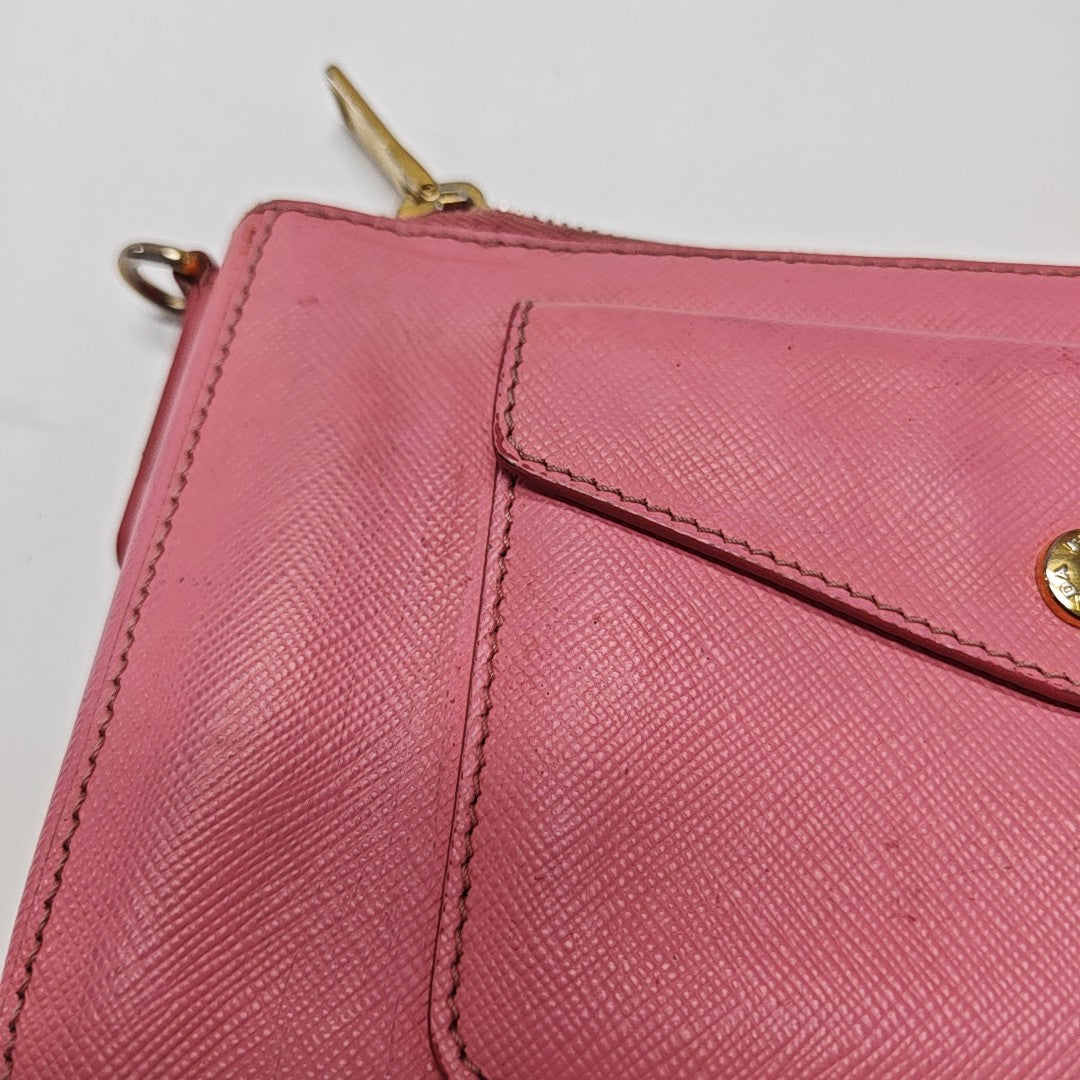 Saffiano Calfskin Shoulder Bag Pink