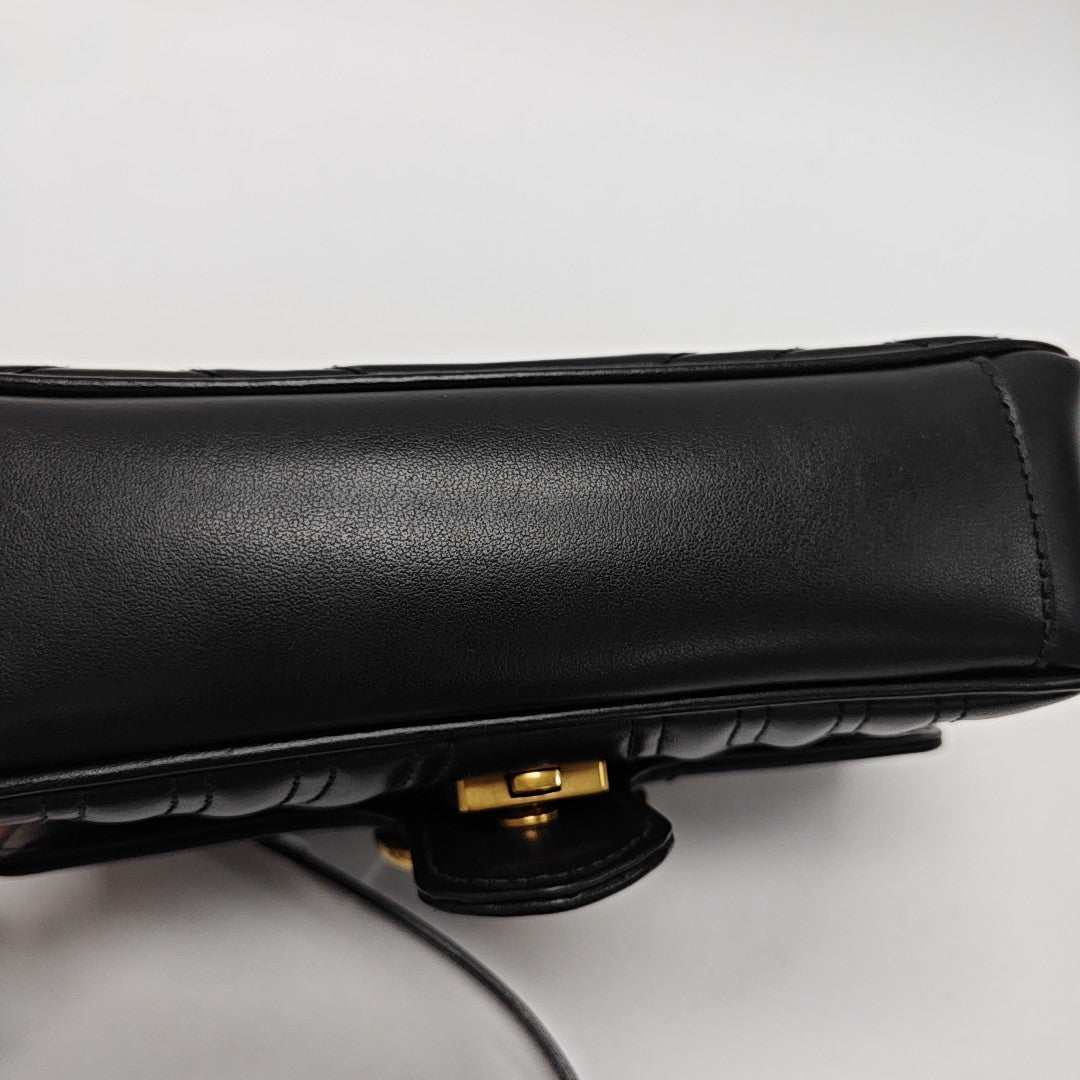 GG Marmont Small Quilted Calfskin Black