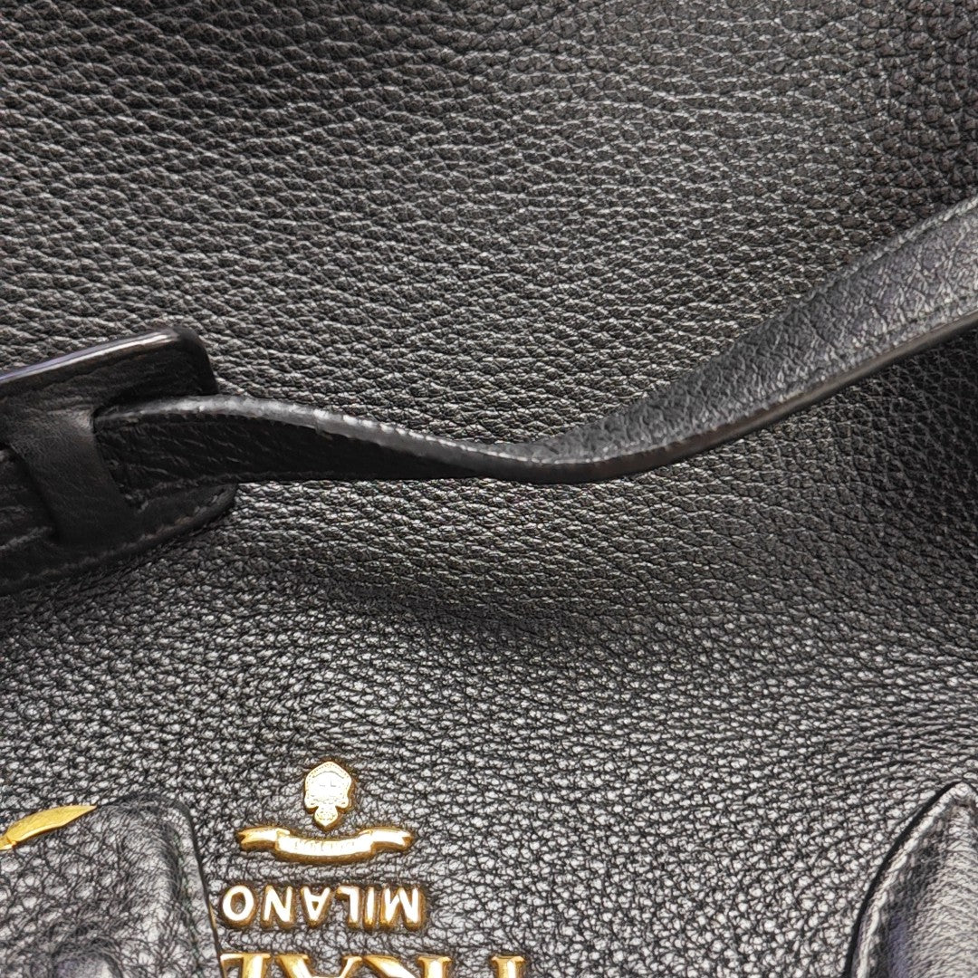 Vitello Phenix Camera Bag Saffiano Calfskin Black