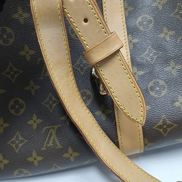 KEEPALL 60 Monogram Coated Canvas Brown