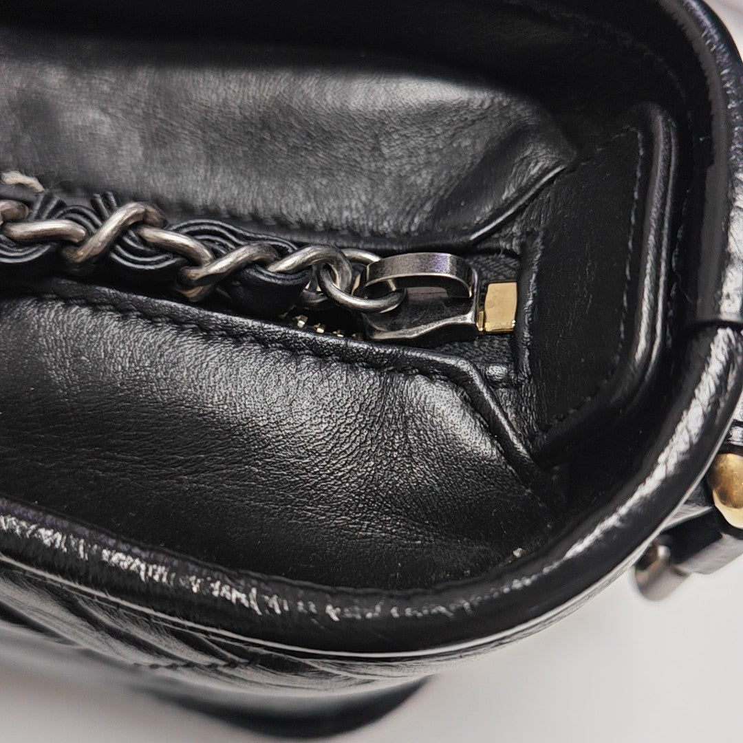 GABRIELLE Small Quilted Calfskin Black